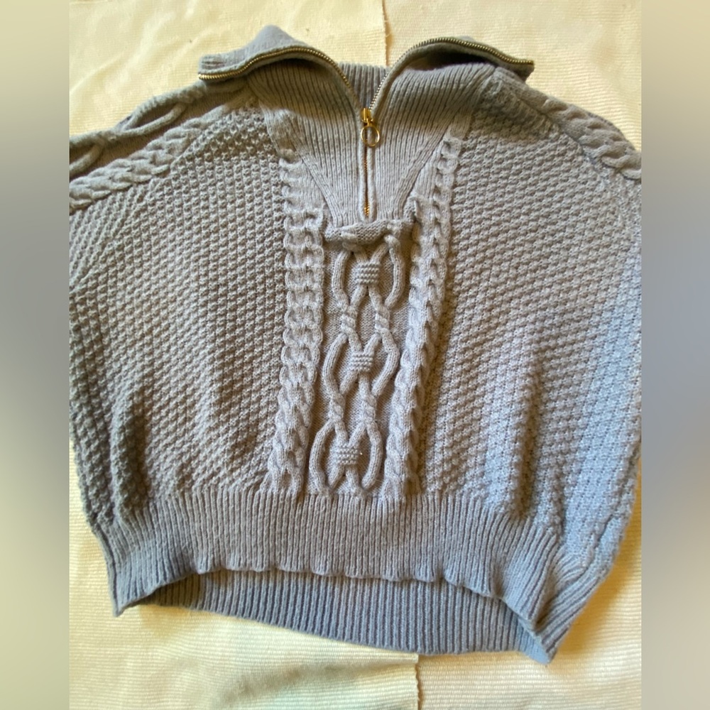 Grey quarter zip sweater